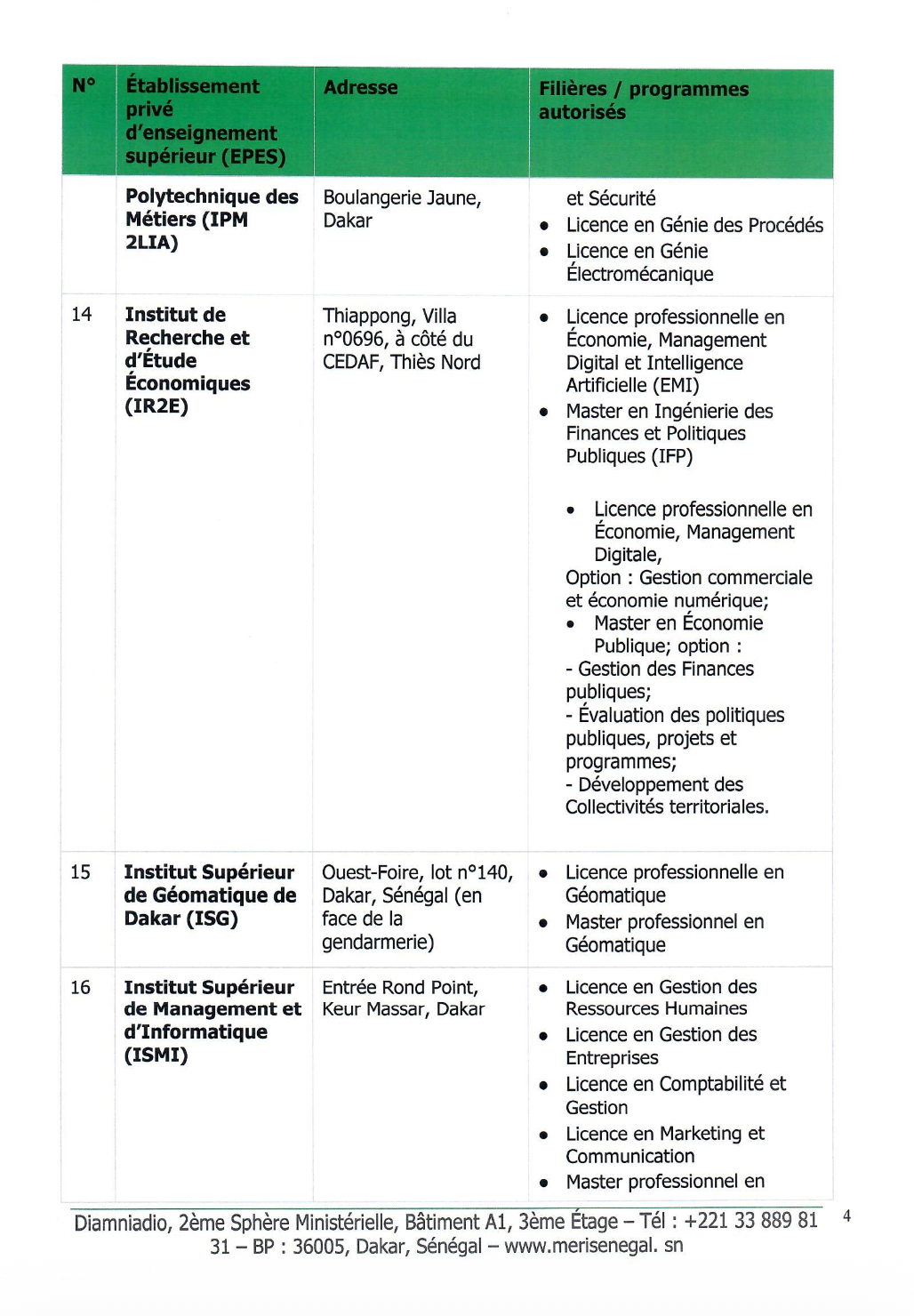 Communiqué relatif aux avis favorables délivrés dans le cadre de la procédure d’ouverture d’établissements privés d’enseignement supérieur (EPES)