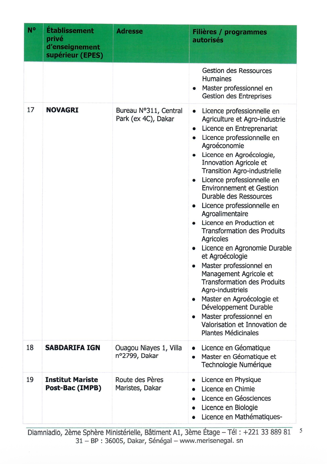 Communiqué relatif aux avis favorables délivrés dans le cadre de la procédure d’ouverture d’établissements privés d’enseignement supérieur (EPES)