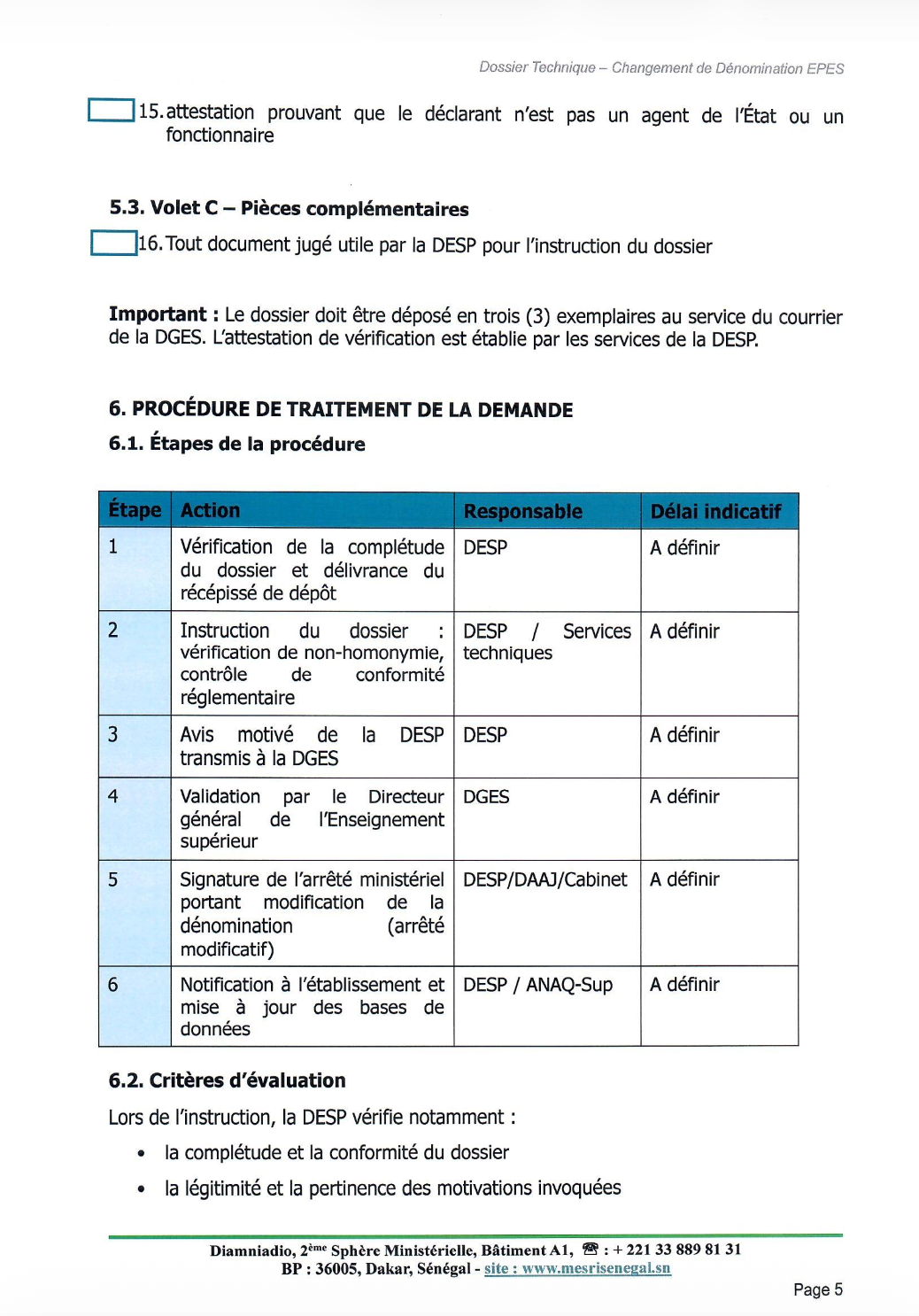 Procédure de changement de dénomination d’un établissement privé d’enseignement supérieur (EPES)