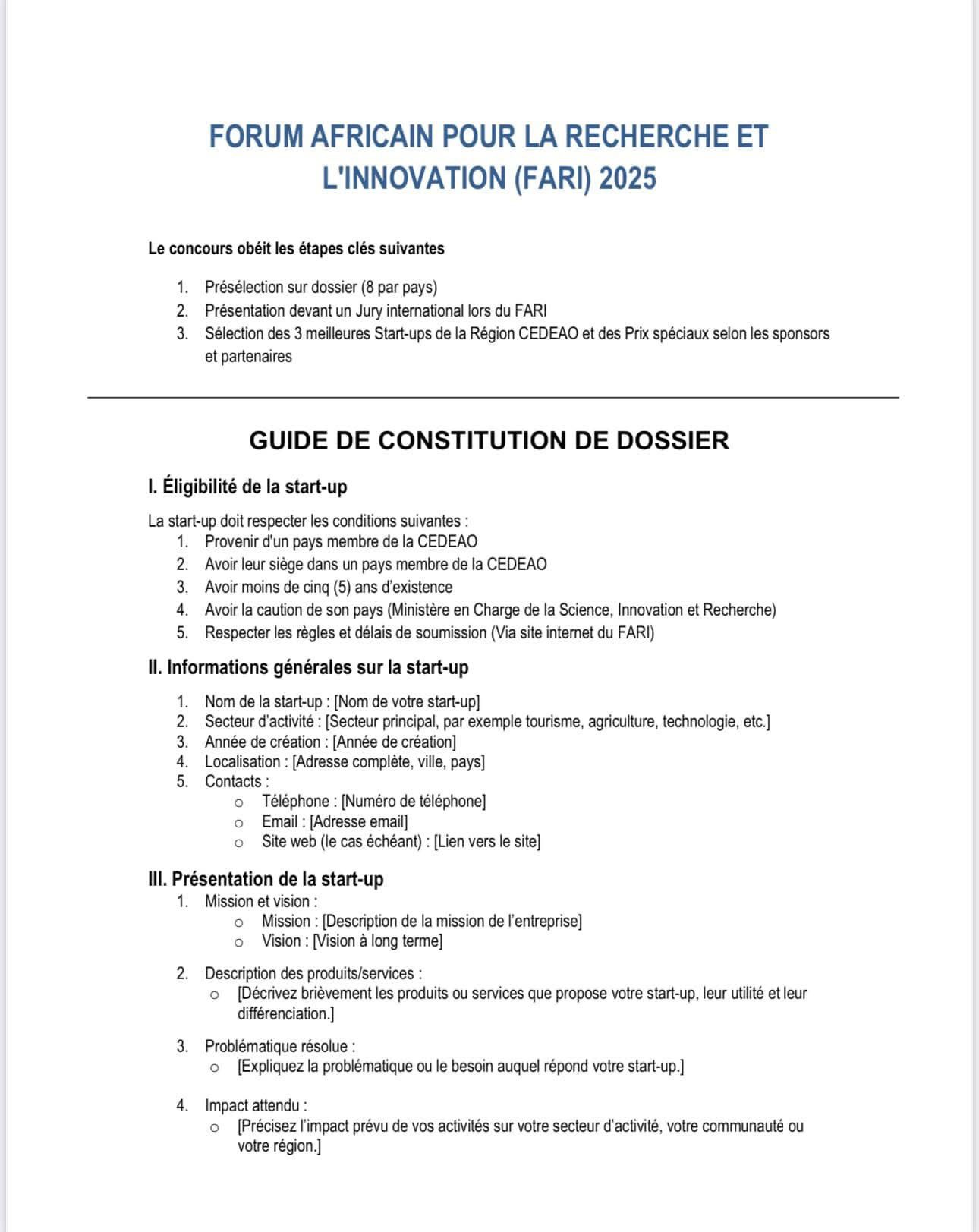 2ᵉ édition du Forum Africain pour la Recherche et l’Innovation (FARI-2025)