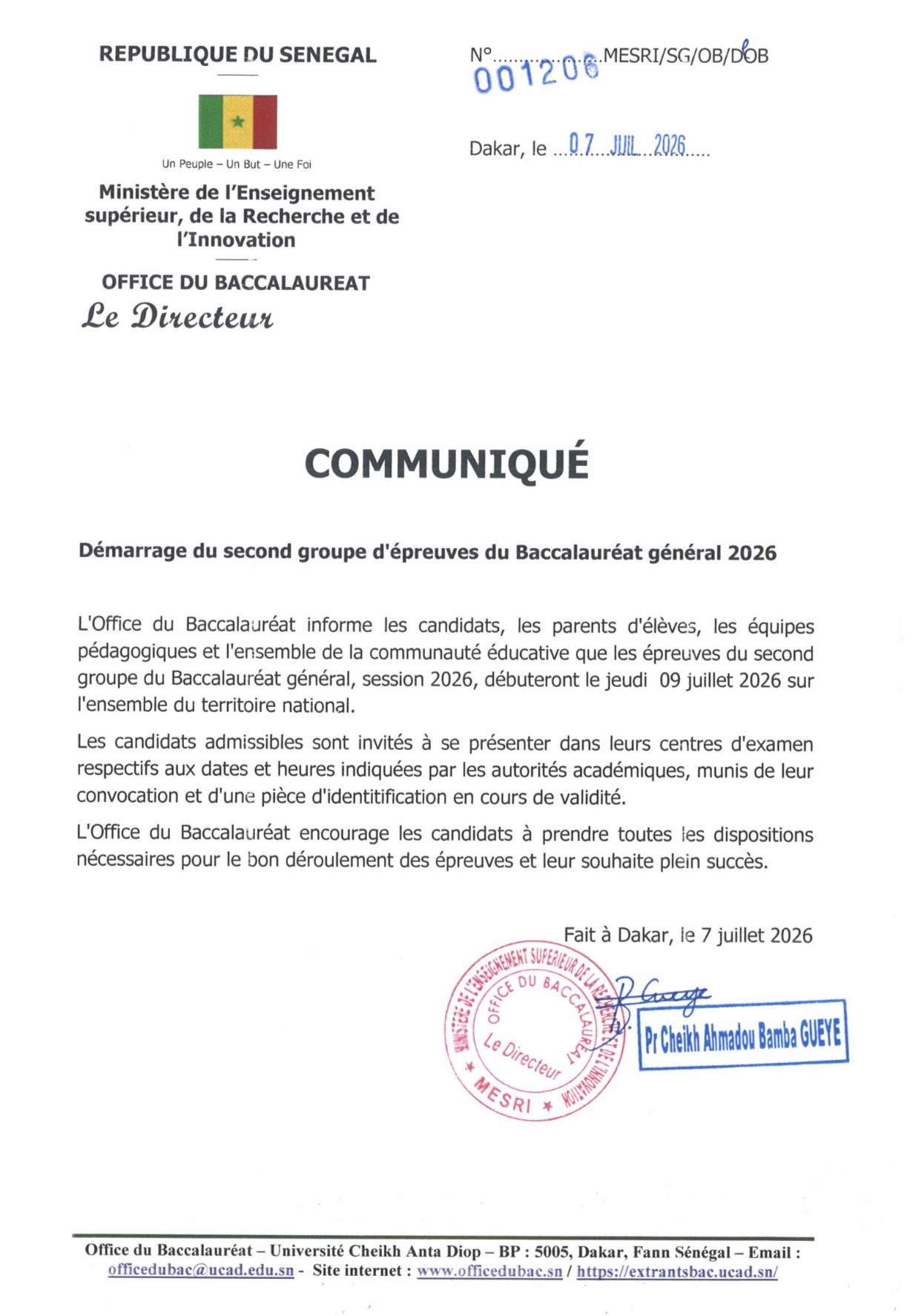 Démarrage du second groupe d’épreuves du Baccalauréat général 2026