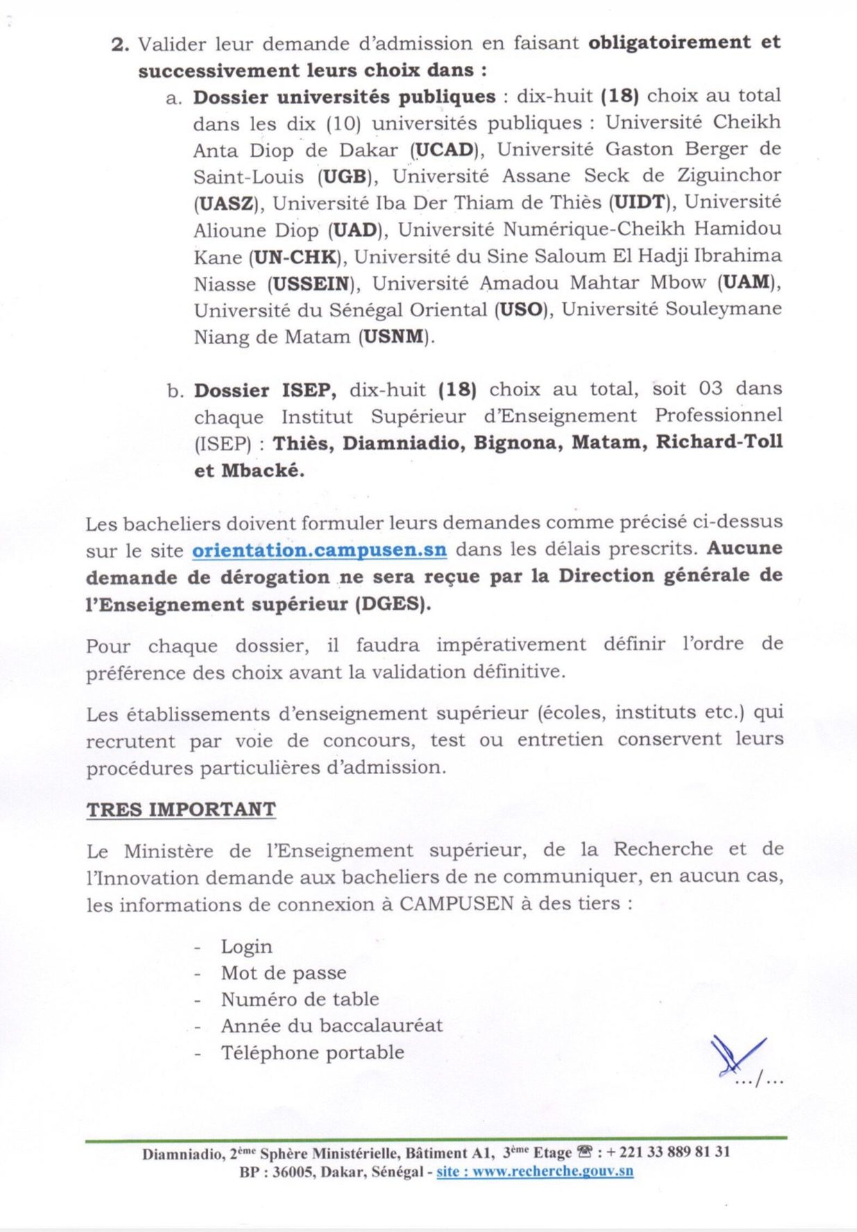 Orientation des bacheliers 2026 : ouverture de la plateforme CAMPUSEN le 17 août