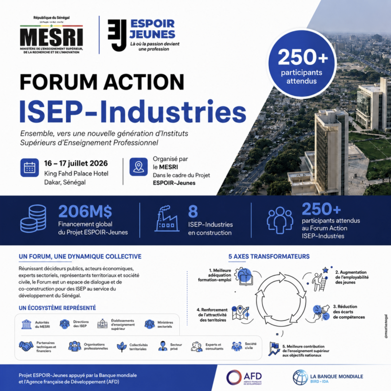 FORUM ACTION ISEP–Industrie 2026 – Du 16 & 17 juillet 2026 au King Fahd Palace Hotel